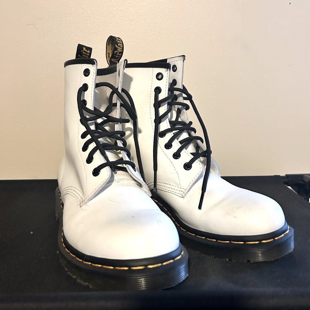 White Doc Martens. Only worn a couple of times and still need broken in!